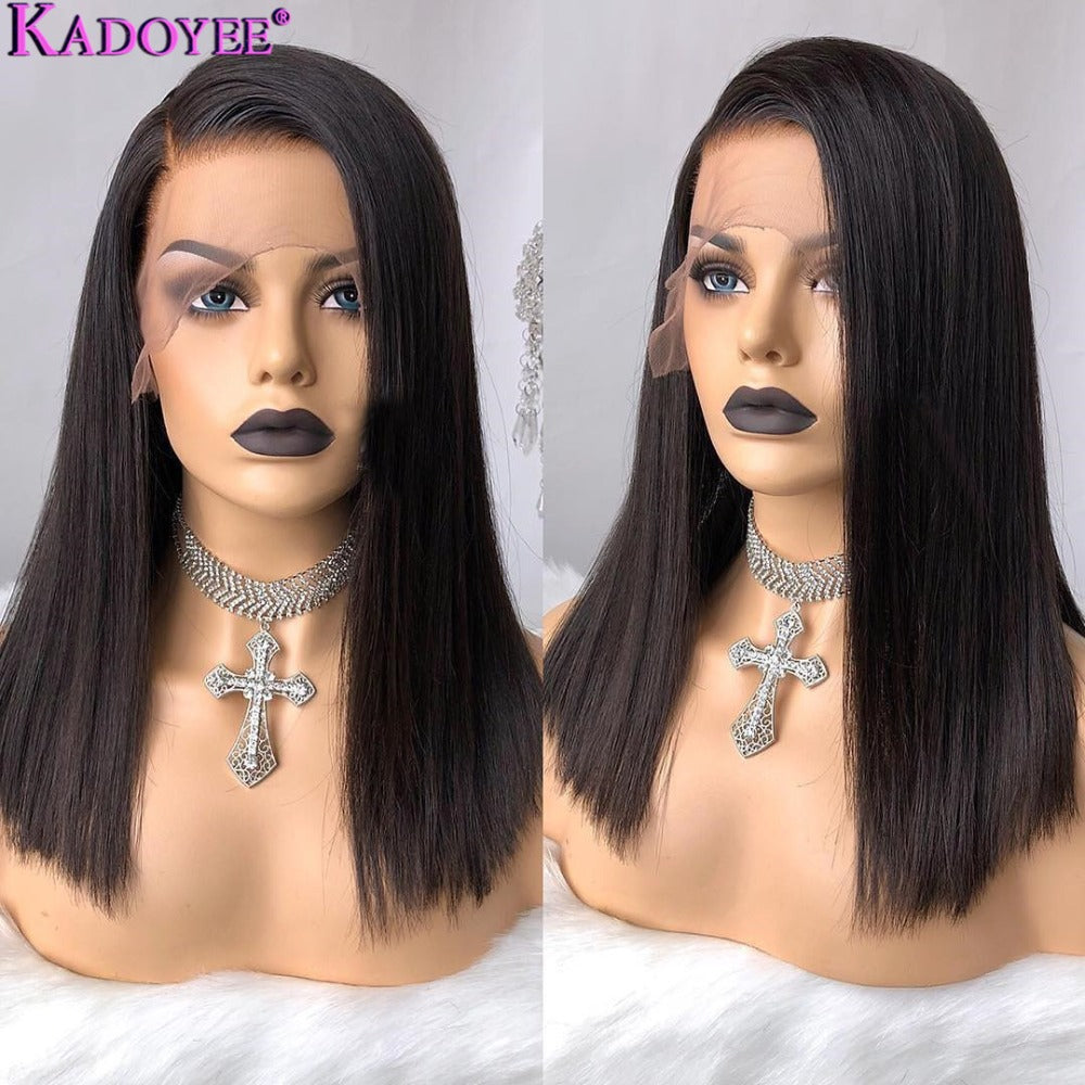 Perruque Kadoyee lace front cheveux humains 8-12" – 13x4 densité 150%