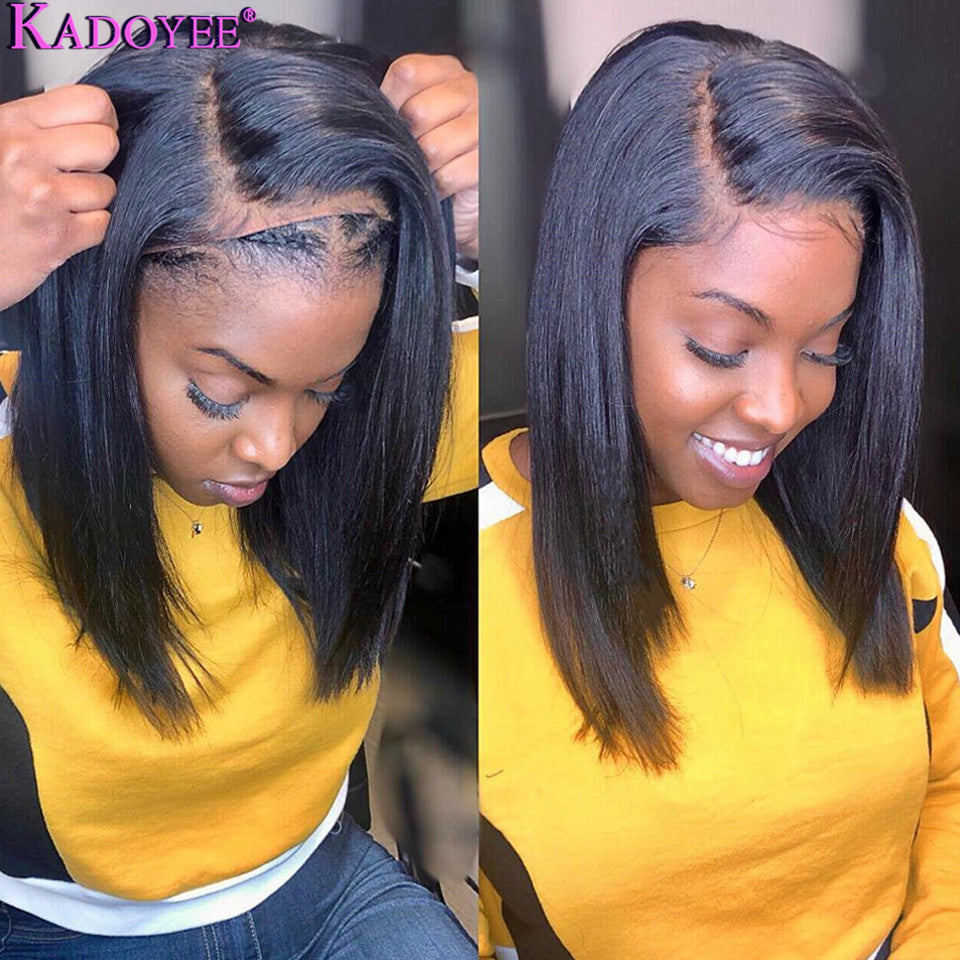 Perruque Kadoyee lace front cheveux humains 8-12" – 13x4 densité 150%