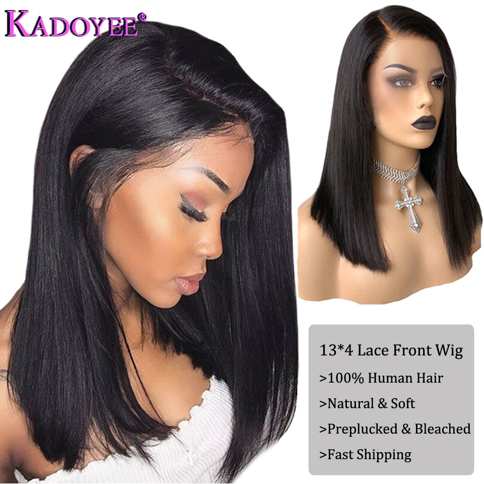 Perruque Kadoyee lace front cheveux humains 8-12" – 13x4 densité 150%
