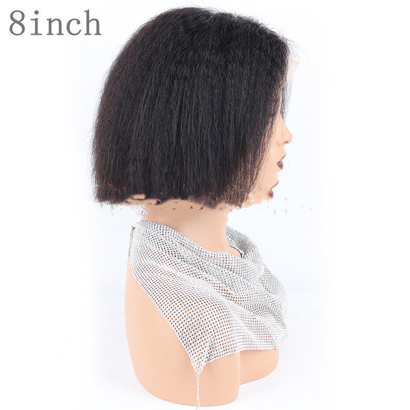 Perruque front lace kinky straight 100% cheveux naturels volume