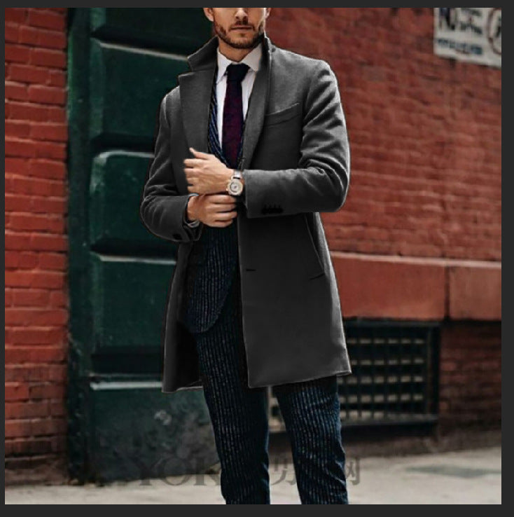 Manteau mi-long homme en laine double face – élégant, chaud et décontracté
