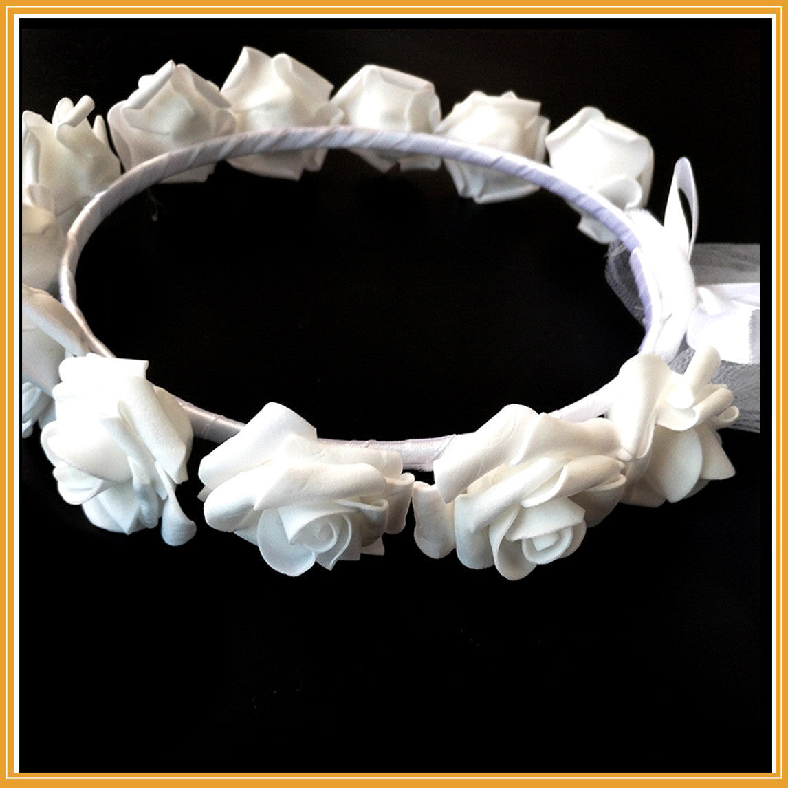 Voile de couronne de mariée blanc et rose blanche pour enterrement de vie de garçon