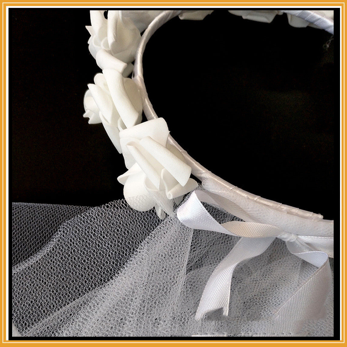 Voile de couronne de mariée blanc et rose blanche pour enterrement de vie de garçon