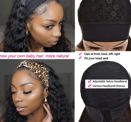 Perruque headband synthétique ladies, pose 30 secondes facile