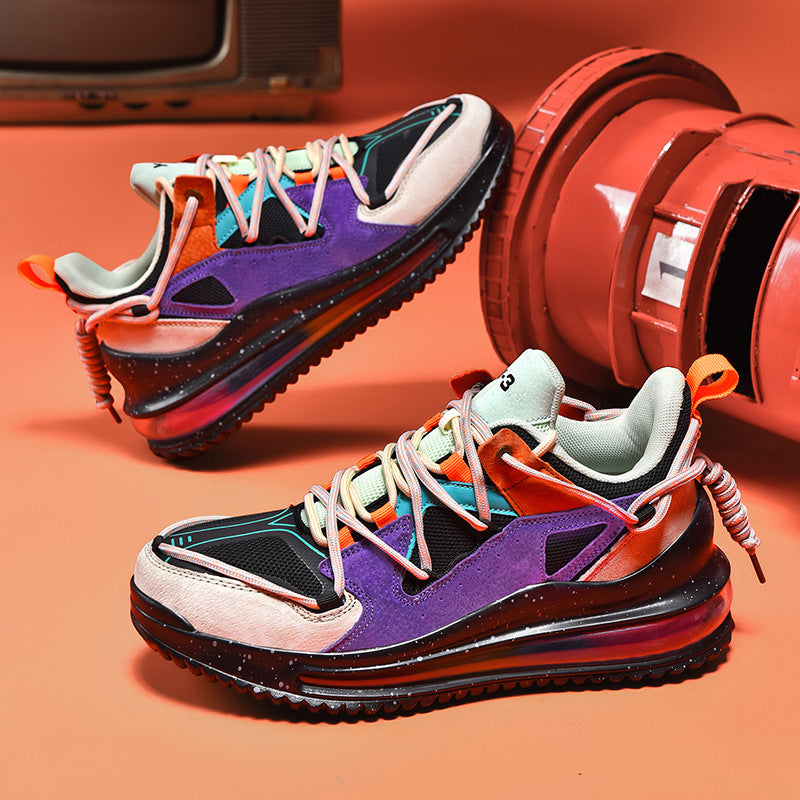 Chaussures running noir air cushion homme, style décontracté mi-saison.