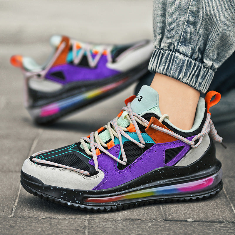 Chaussures running noir air cushion homme, style décontracté mi-saison.