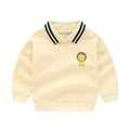 Pull rayé animaux cartoon manches longues – gris/abricot