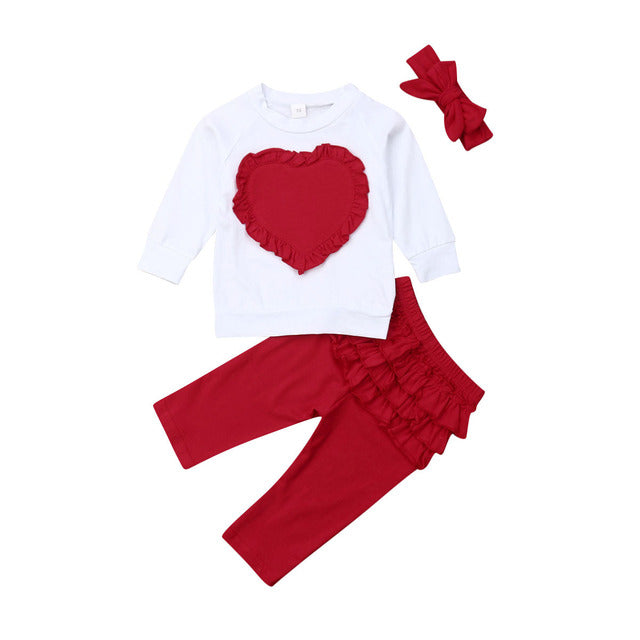 T-shirt fille à manches longues cœur rayé – coton 100%, style doux