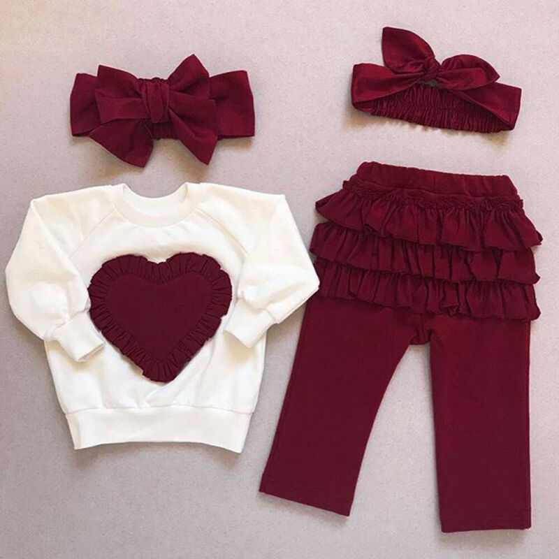 T-shirt fille à manches longues cœur rayé – coton 100%, style doux