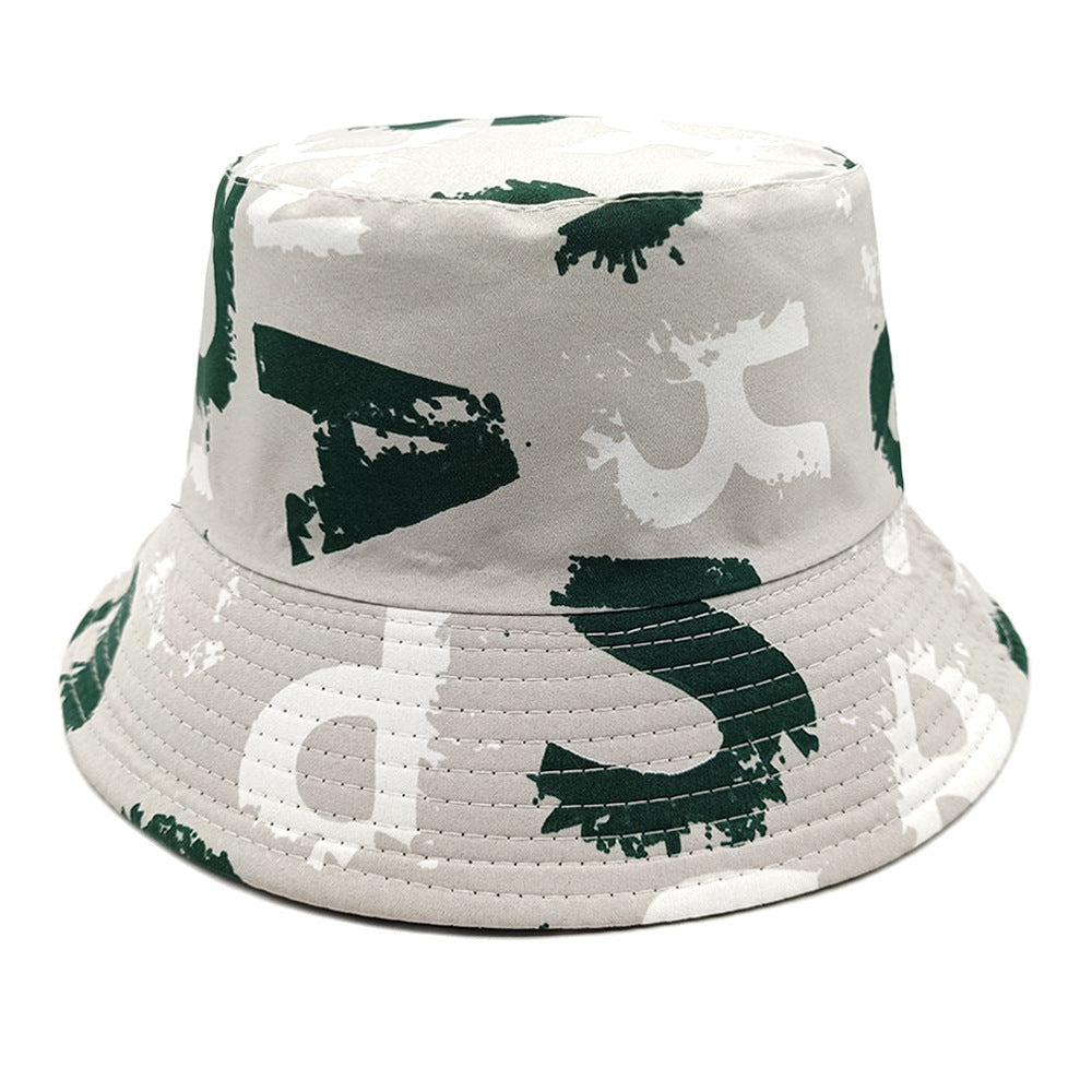 Chapeau bassine double-face anti-UV couple rétro – polyester 5 couleurs
