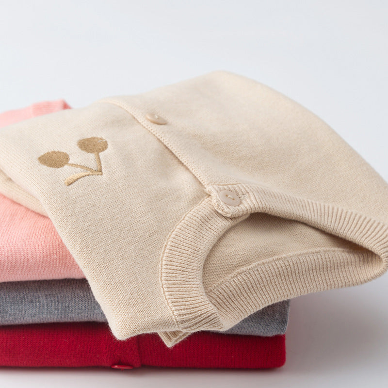 Pull en coton à cerises pour filles