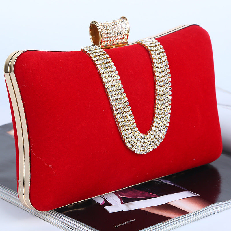 Sac en suédine style européen et américain avec motif en losange