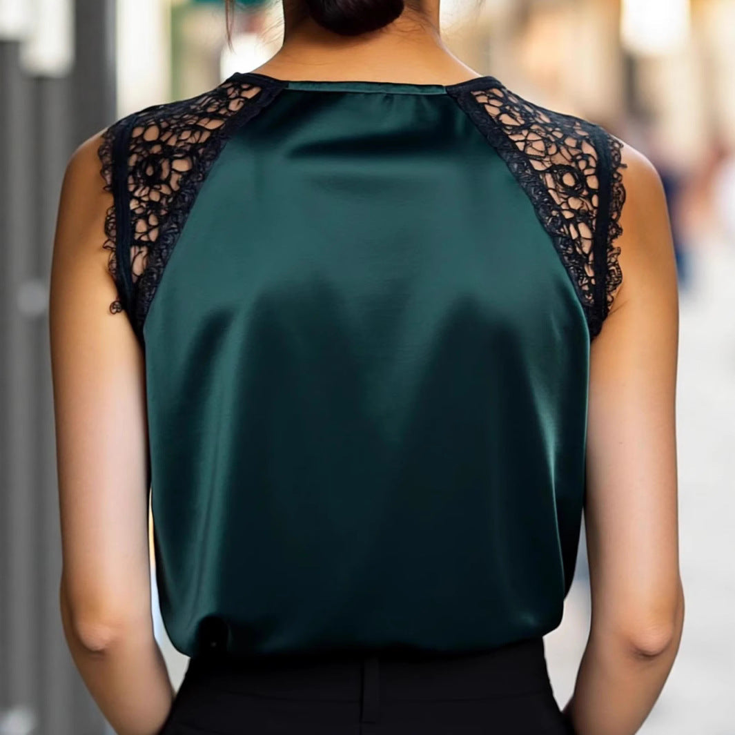 Veste Dentelle Satin Élégante