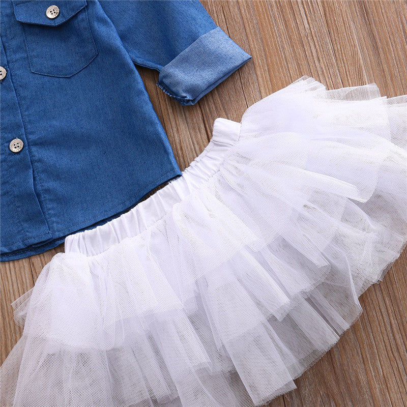 Jupe tutu fille 3 pièces en coton
