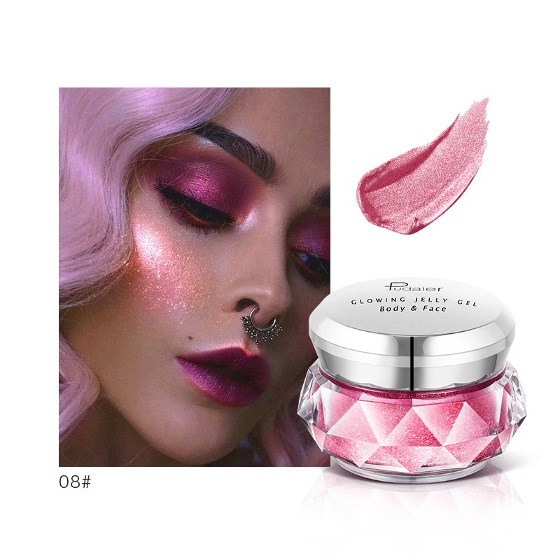 Face & body gel highlighter – Mermaid effect eyeshadow – Glitter glow – Golden liquid highlighter & bronzer