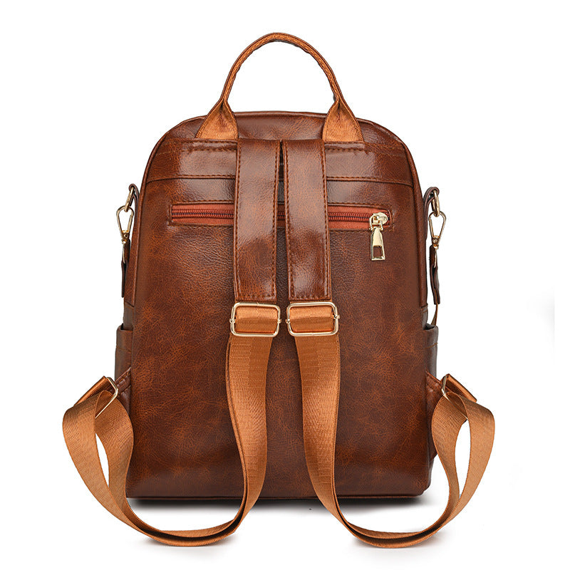 Sac à dos femme élégant uni, grande capacité pour le quotidien