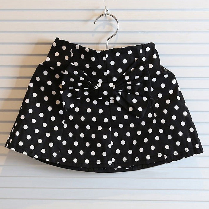 Ensemble fille été à pois et dentelle – haut sans manches et jupe