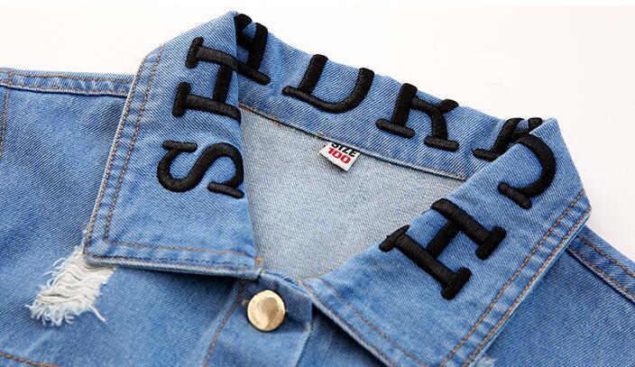 Trench-coat en jean pour enfant, style simple et tendance