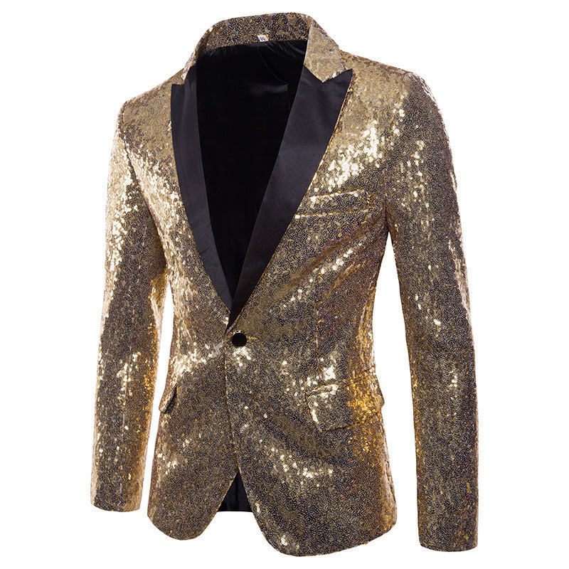 Veste smoking paillettes scène banquet homme – costume bar spectaculaire