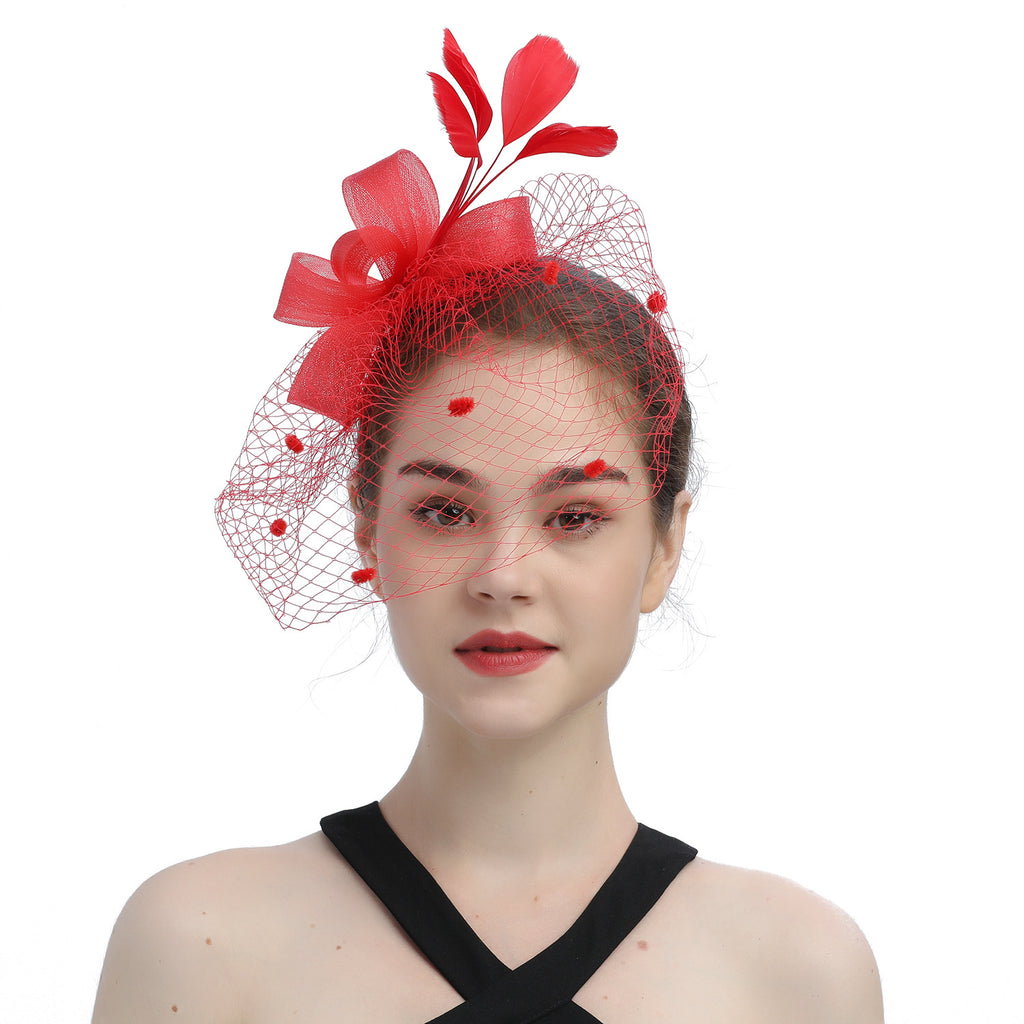 VOILE MARIÉE NOEUDS CHEVEUX CHAPEAU FASCINATEUR FLEURS FILET PAPILLONS