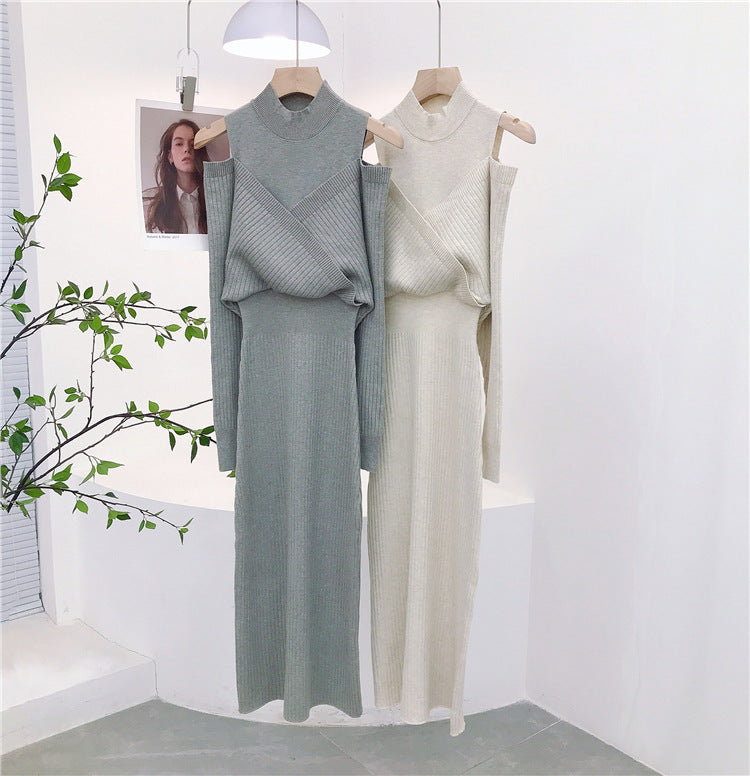 Robe vintage douce épaules dénudées pour femme