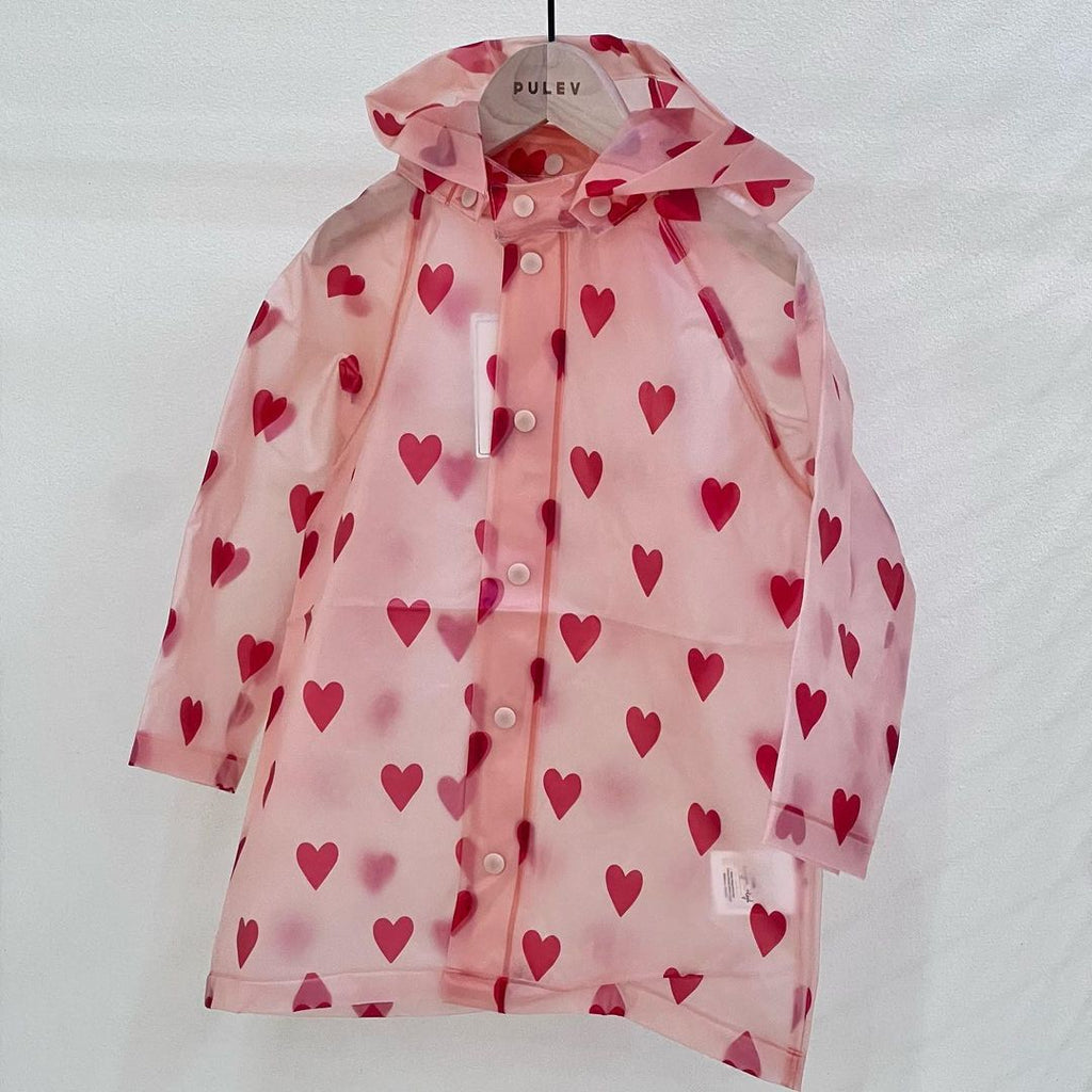 Imperméable enfant cape poncho waterproof – imprimés chat, cerise, citron et Love