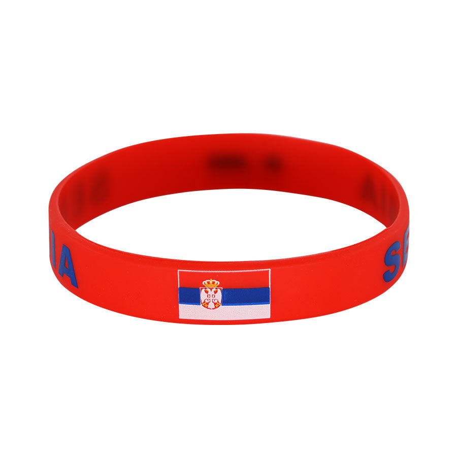Bracelet drapeau silicone unisexe – accessoire sport 20 cm, style FIFA
