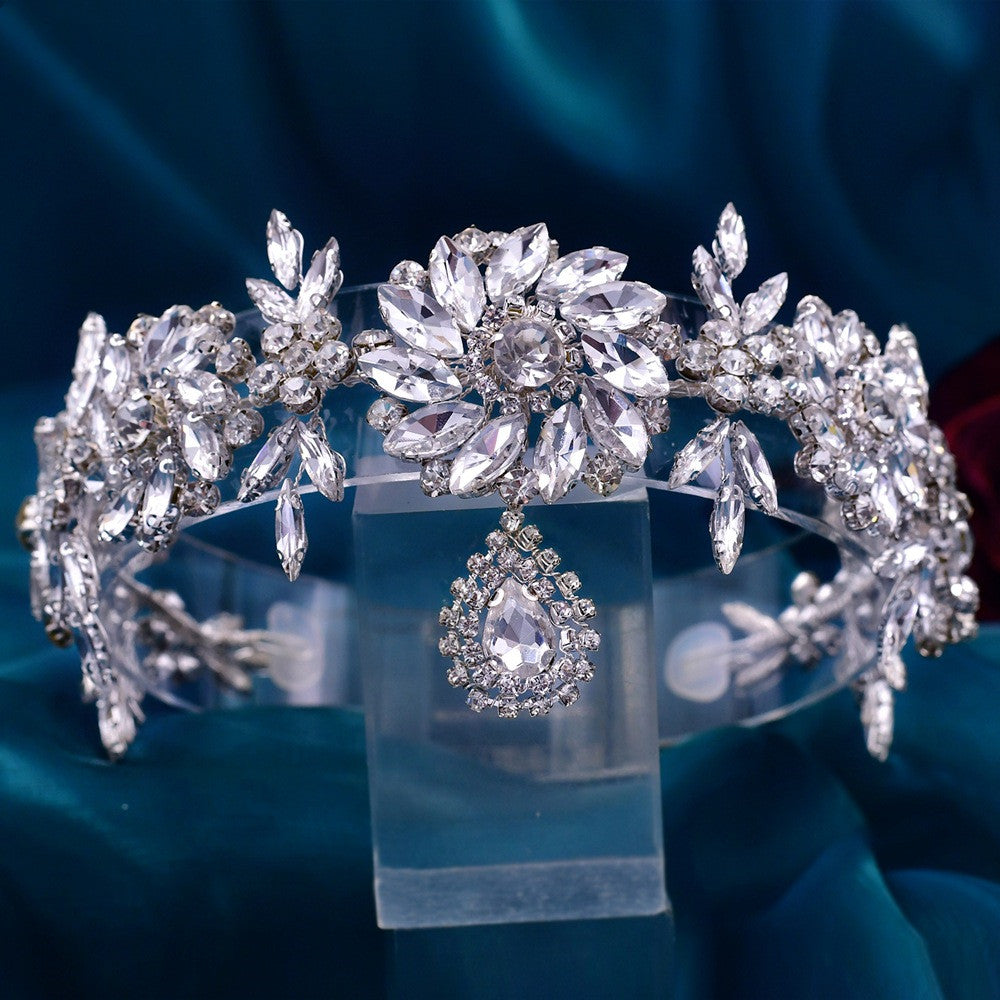 SERRE-TÊTE MARIAGE FLORAL STRASS 3D – BIJOU DE TÊTE ÉLÉGANT ARGENT/OR HP440