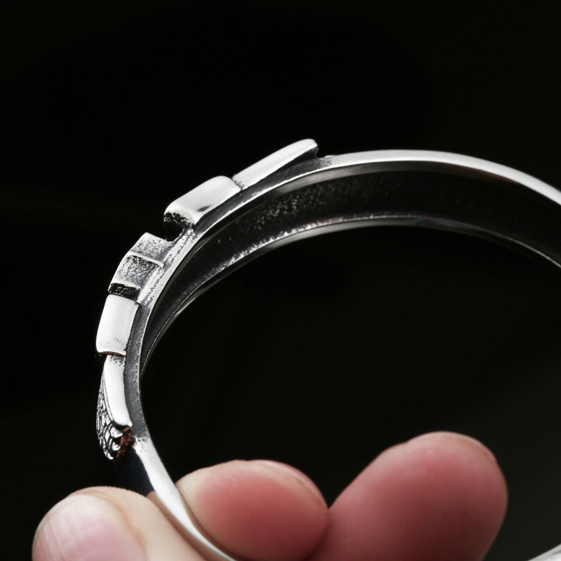 Bracelet badge Tigre Volant Force Aérienne Seconde Guerre mondiale, acier titane.