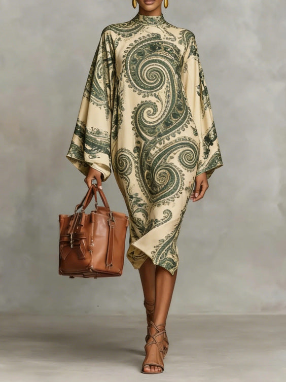 Robe flowy imprimé digital rétro frais – tendance printemps 2026