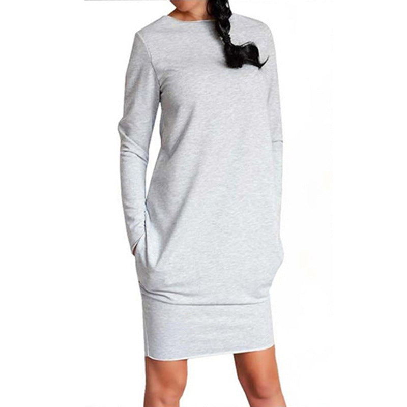 Jupe hanche unie en coton – style simple et confortable