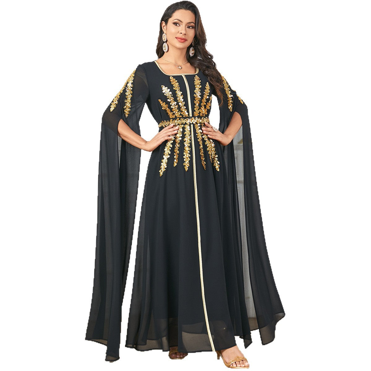 Women's Abaya Dress Long Sleeves Extra Long – Muslim Elegance