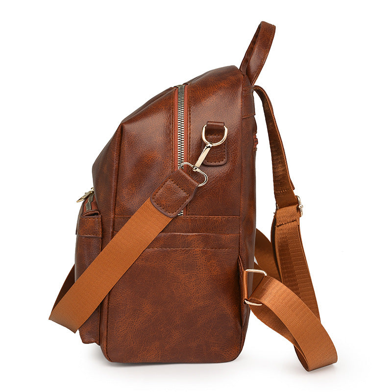 Sac à dos femme élégant uni, grande capacité pour le quotidien