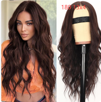 Perruque lace big wave brun foncé – fibre résistante à la chaleur