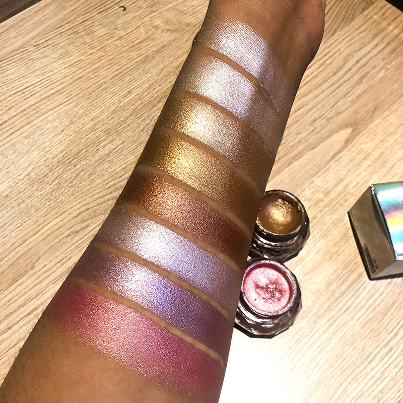 Illuminateur gelée visage & corps – Fard à paupières effet sirène – Glow pailleté – Illuminateur liquide doré & bronzer