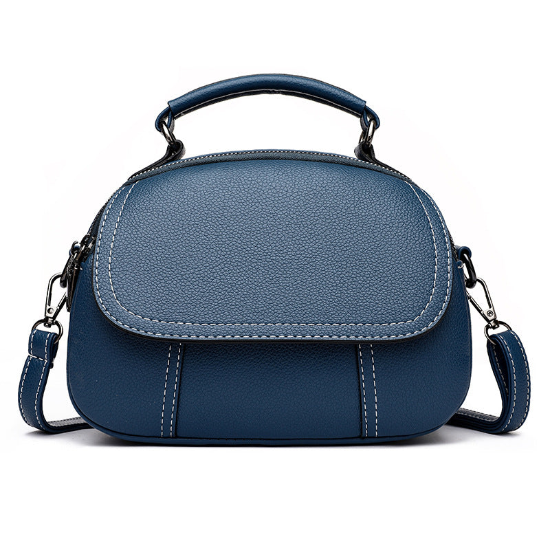 Sac bandoulière femme polyvalent rétro PU – noir/kaki/bleu usage quotidien