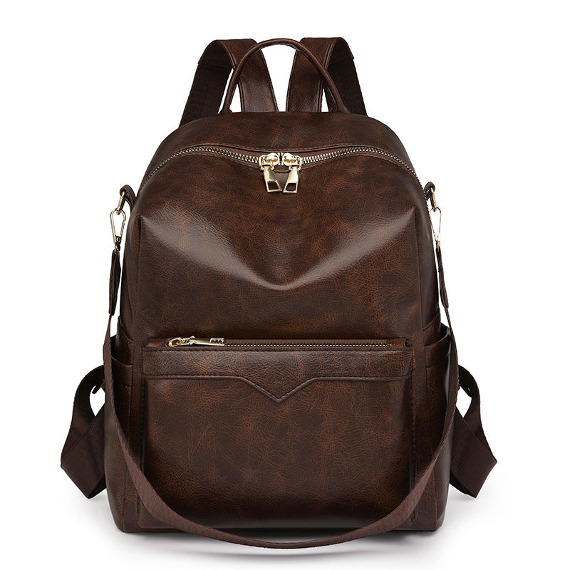 Sac à dos femme élégant uni, grande capacité pour le quotidien