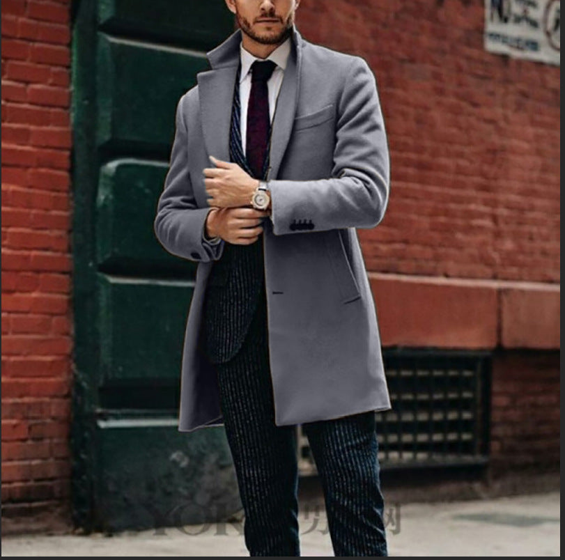 Manteau mi-long homme en laine double face – élégant, chaud et décontracté