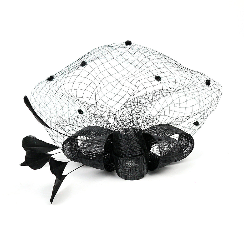 VOILE MARIÉE NOEUDS CHEVEUX CHAPEAU FASCINATEUR FLEURS FILET PAPILLONS