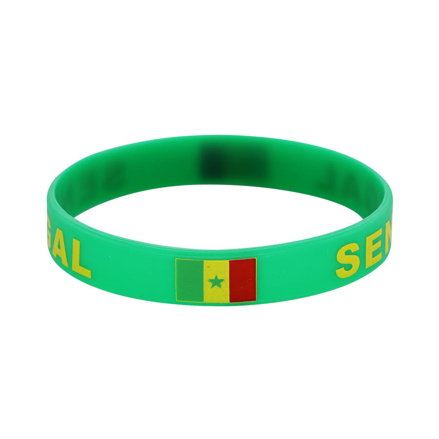 Bracelet drapeau silicone unisexe – accessoire sport 20 cm, style FIFA