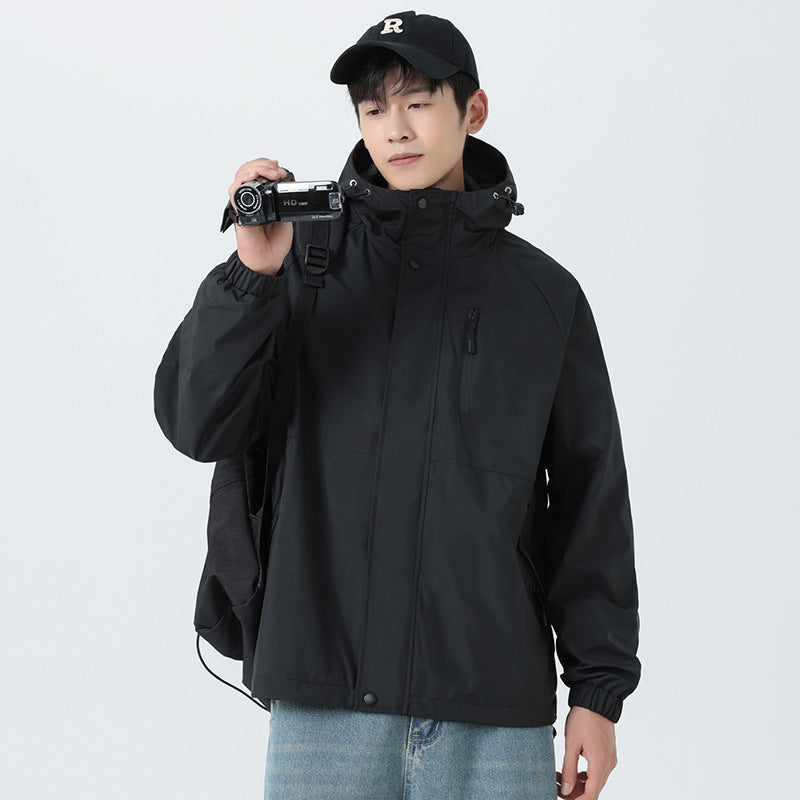Veste shell sport homme grande taille capuche – noir/vert/kaki jusqu'à 8XL