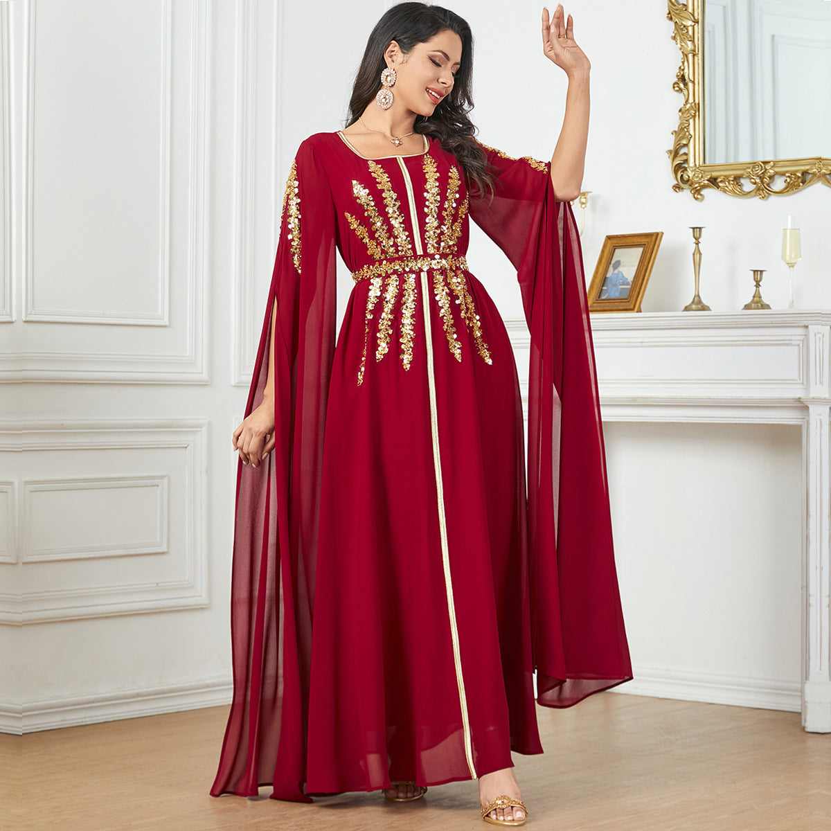 Women's Abaya Dress Long Sleeves Extra Long – Muslim Elegance