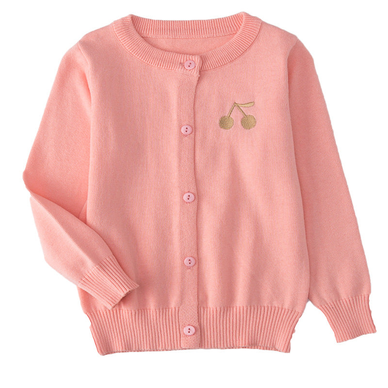 Pull en coton à cerises pour filles