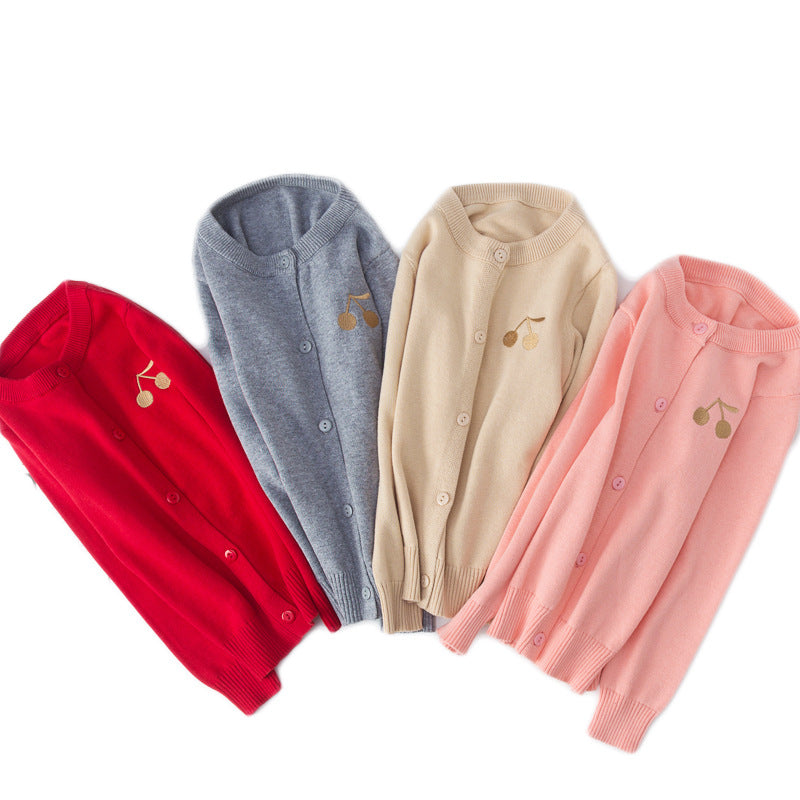 Pull en coton à cerises pour filles