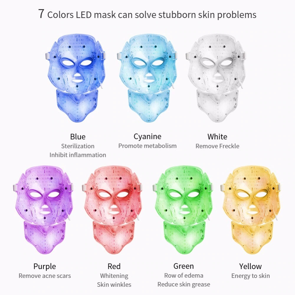 Masque LED Visage & Cou – Soin Anti-Âge & Éclat