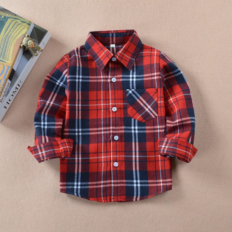 Chemise à carreaux 100% coton garçon