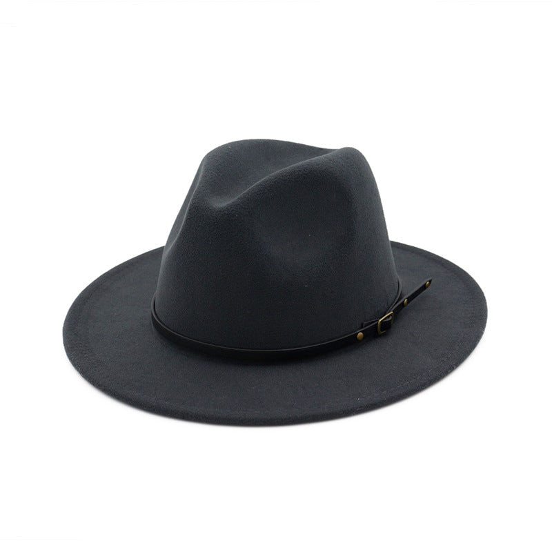 Chapeau fedora en laine automne-hiver – Fedora noir/rouge homme femme style église Panama