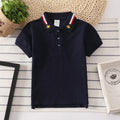 Polo enfant uni style coréen manches courtes