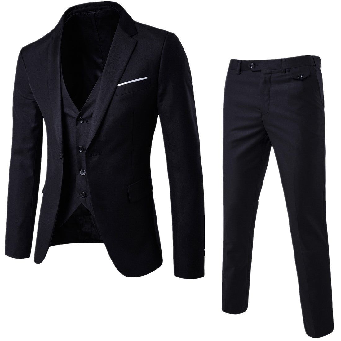Costume 3 pièces coton gris slim fit professionnel – loisirs jusqu'à 6XL