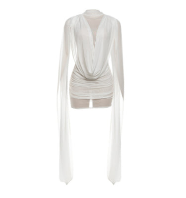 Robe d’été courte droite à col mandarin
